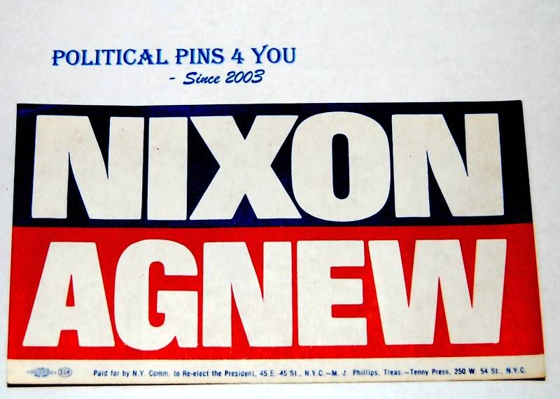 Campaign pin pinback button sticker RICHARD NIXON 1968  