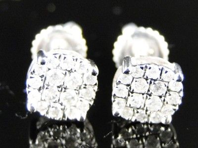 CT WHITE GOLD MENS LADIES CLUSTER ROUND CUT DIAMOND STUD EARRINGS 