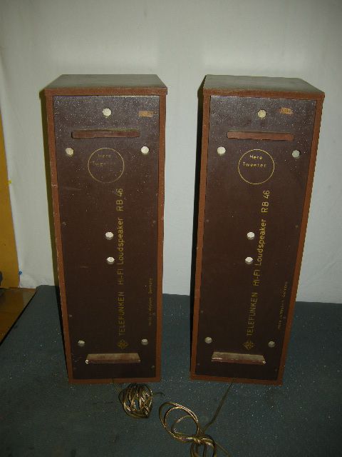 PAIR VINTAGE TELEFUNKEN RB46 THREE WAY SPEAKER  