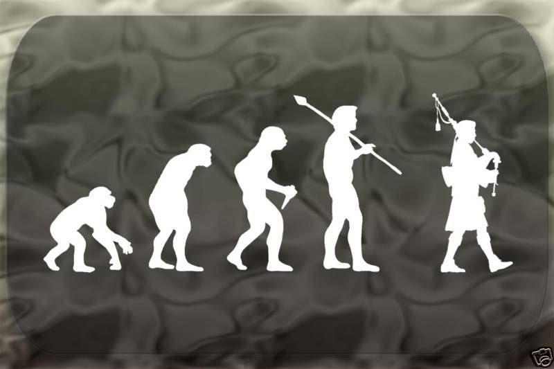 Irish Bagpipes Ireland Evolution Sticker Man Decal  