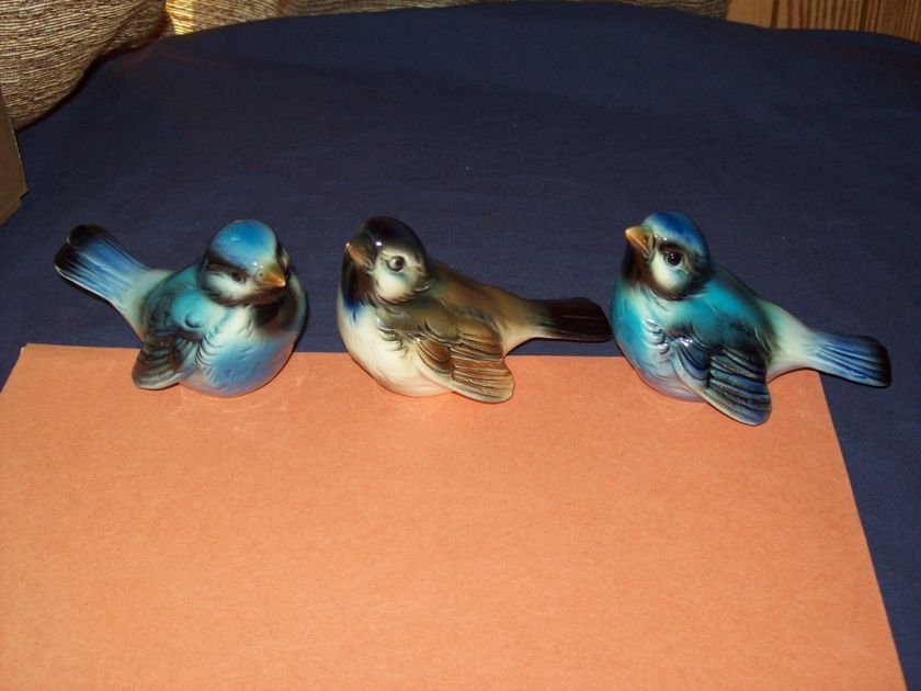 Goebel Blue Bird Brown Figurines CV72 CV73 Lot of 3  