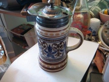 VILLEROY & BOCH METTLACH LITER BEER MUG STEIN,GREAT COLORS  