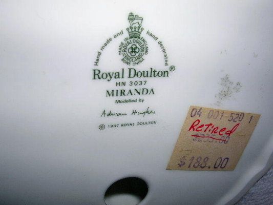 1987 Royal Doulton, Miranda #HN3037 Adrian Hughes  