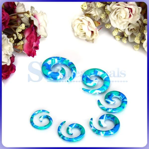 Acrylic Spiral Ear Expander Kit Taper Plug Stretching Stretcher Pierce 