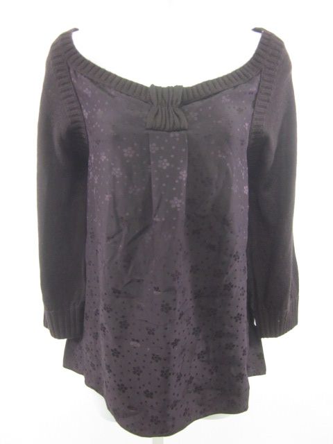 MARC BY MARC JACOBS Dark Purple Silk Printed Blouse M  