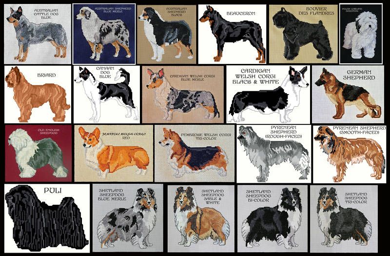 HERDING DOGS COUNTED CROSS STITCH PATTERNS  