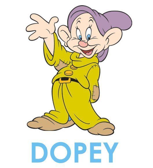 SNOW WHITE** DOPEY** DWARF T SHIRT IRON ON TRANSFER  