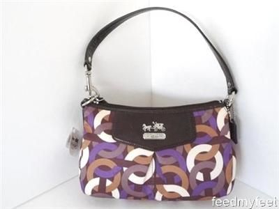   Madison Chain Link Purple Brown Top Handle Shoulder Satchel Handbag