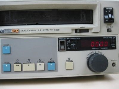 Sony VP 9000 U Matic Videocassette Player VHS  