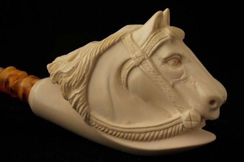 HORSE Meerschaum Tobacco Pipe with CASE 2117 Sale   