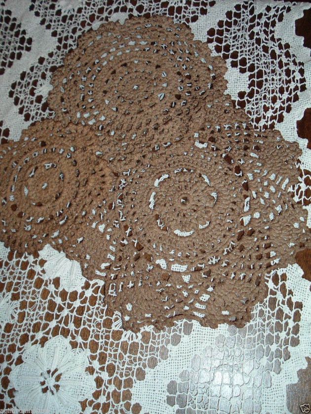 CROCHET DOILIES WALNUT INK STAINED GRUNGY CRAFTS  