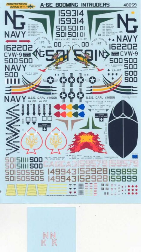 Fightertown Decals 1/48 A 6E BOOMING INTRUDERS VA 165 & VA 196  