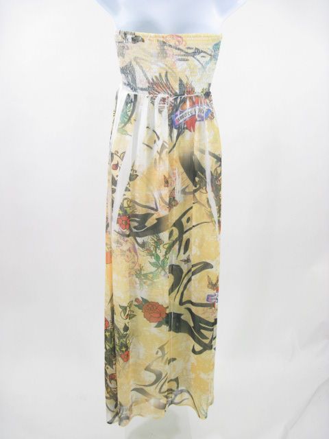 DESIGNER Strapless Tube Top Designer Maxi Dress Sz M  