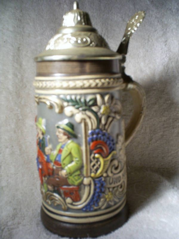 ORIGINAL VINTAGE GERZ LIDDED BEER STEIN   WEST GERMANY  