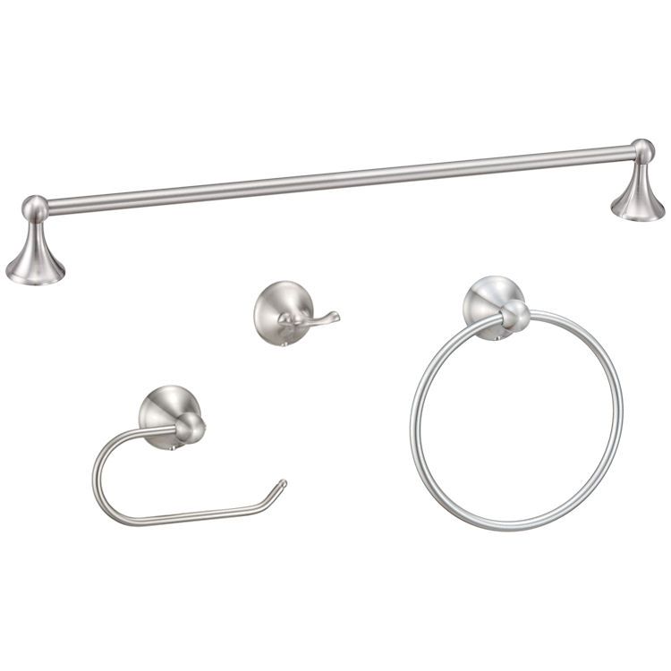 Newport Satin Nickel 4 Piece Bathroom Hardware Set  