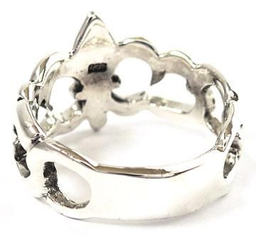 FLEUR DE LIS CURB LINK STERLING 925 SILVER RING Sz 8 NEW HANDMADE 