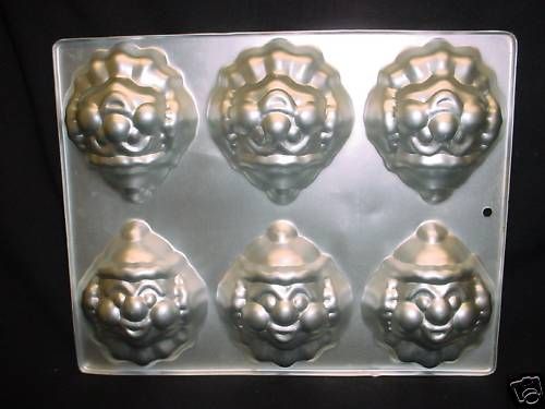 Wilton CLOWN cake pan mini MONKEY COOKIE Candy 6 mold  