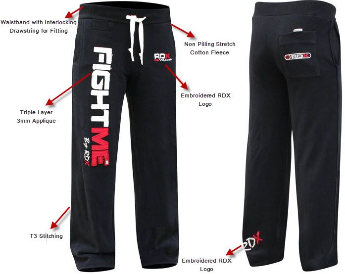   ME Fleece Pants Trousers UFC MMA Gym Bottoms Jogging Joggers Shorts K1