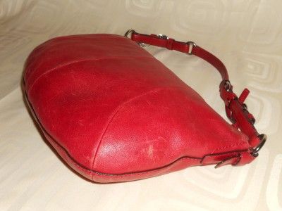 Coach 12683 Medium Red Leather Soho Hobo Handbag Shoulder Bag Purse 