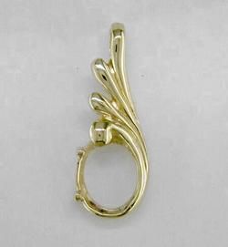 10 x 8 OVAL DROP PENDANT SETTING 14KT YELLOW GOLD  