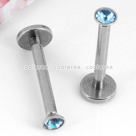   Czech Crystal Steel Lip Studs Rings Monroe Labret Body Piercing  