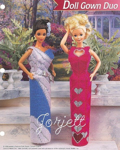 Doll Gown Duo, Annies pc patterns fit Barbie dolls  