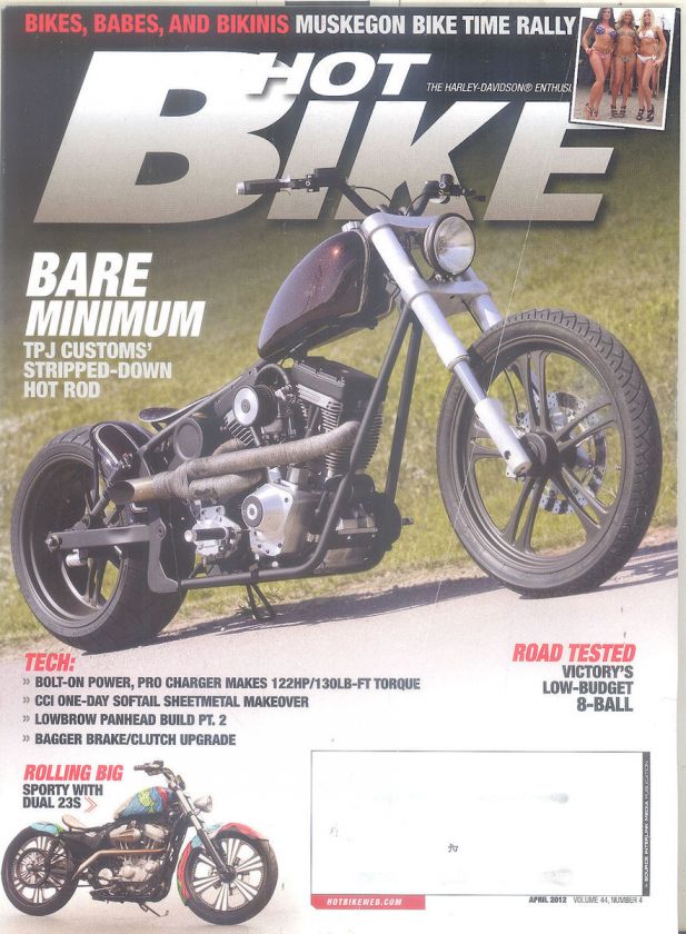 Hot Bike Magazine April 2012 Harley Chopped Sportster Panhead Muskegon 