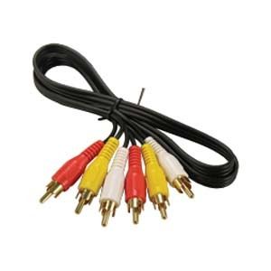 100 FT 3 x RCA COMPOSITE AUDIO VIDEO GOLD DVD TV CABLE  