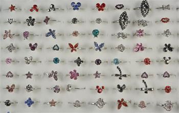 Wholesale Lots 30pcs Cute Fun Child Kid Party Crystal Ring R078  