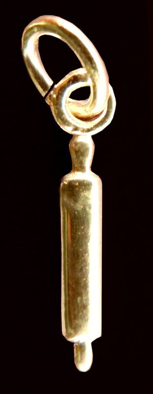 Sorority Steward Rolling Pin 10k Gold Dangle NEW  