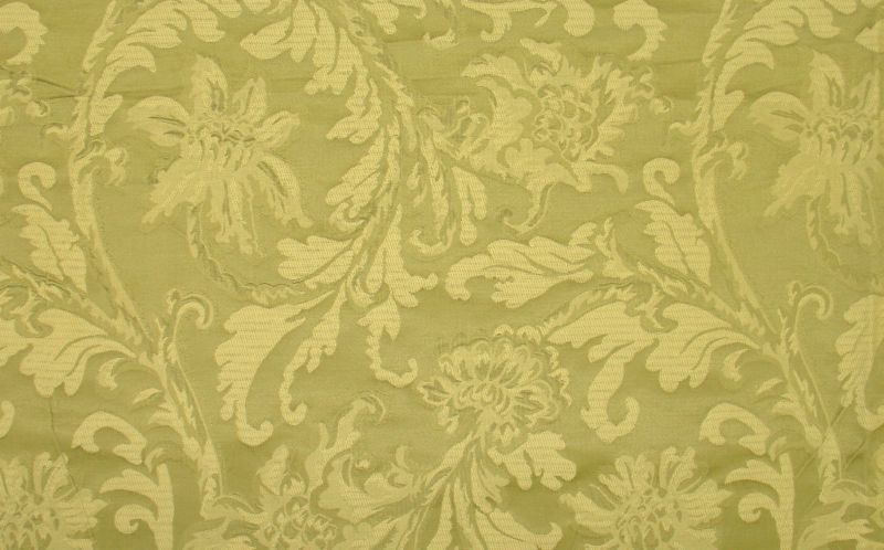 Vintage Style Sage Damask Upholstery Drapery Fabric  