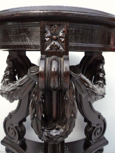 Nice antique French Louis XVI wood pedestal # 07650  