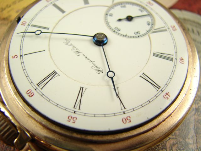 GORGEOUS HAMPDEN SPECIAL ADJUSTED 18SZ POCKET WATCH VINTAGE 1895 LEVER 