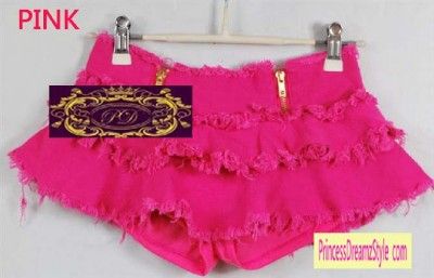 ULTRA LOW RISE Skirt Shorts Skort C66 PINK Sz M xs s  