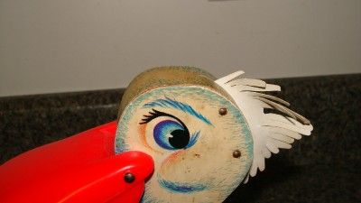 Vintage Fisher Price Big Bill Pelican Pull Toy  