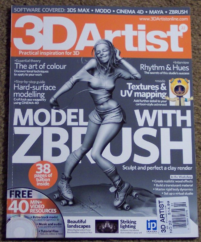 3D ARTIST Free DVD Model With ZBRUSH Rhythm & Hues No22  