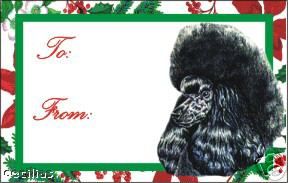 12 Toy Poodle Dog Christmas Gift Tags  