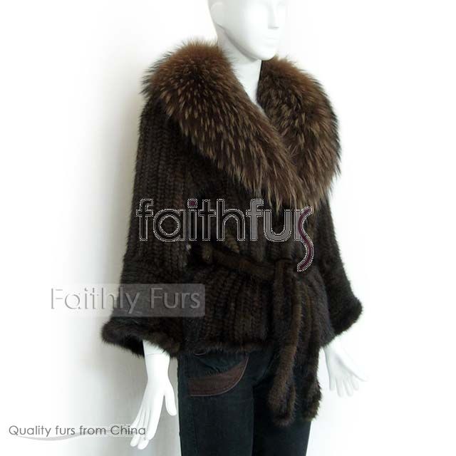 Knitted/Braided Mink Fur Coat/Jacket/Outerwear/Overcoat  