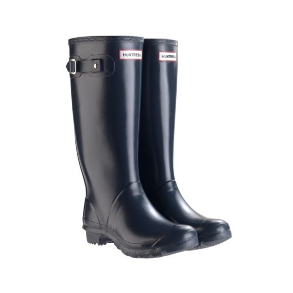 Hunter HUNTRESS Womens Ladies Original Wellington Boots Navy Blue 