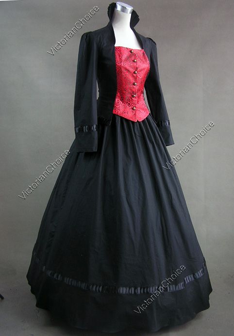 Gothic Victorian Brocade Dress Ball Gown Cosplay Prom 111 M  