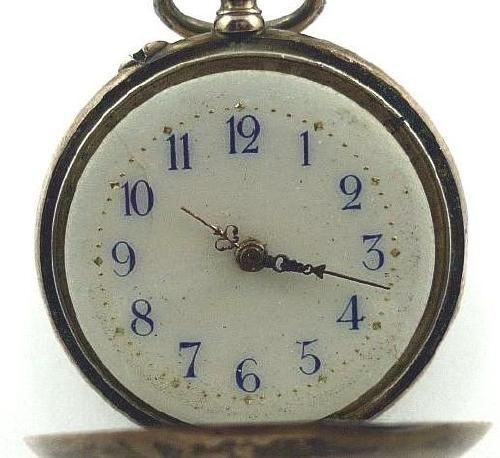   Remontoir .800 Fine Silver 10 Rubis Cylinder Pocket Watch  