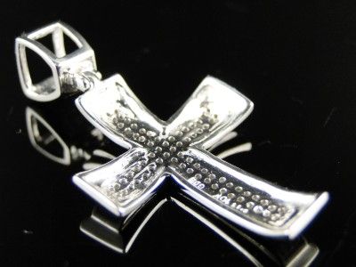 10K MENS LADIES MINI GENUINE DIAMOND CROSS CHARM PENDANT  