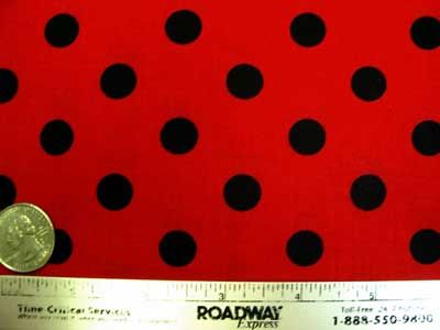 Miller~THATS IT DOT~Red & Black Polka Fabric /Yd.  