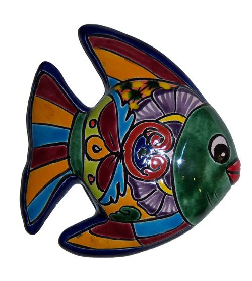 FISH TALAVERA MEXICAN POTTERY CRAB SCULPTURE WALL DECOR  