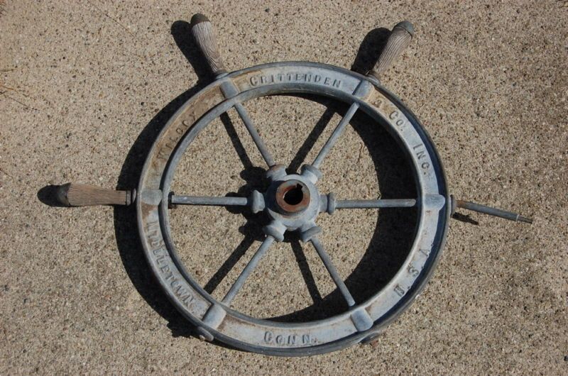 28 Wilcox Crittenden Co Iron Ship Wheel Boat Nautical  