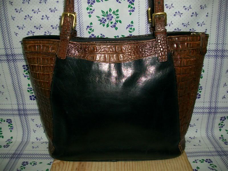 Brahmin Croco Leather Organizer Bucket Tote, Satchel Shoulder bag 