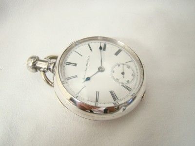 BIG VINTAGE 1887 COIN SILVER ELGIN OPENFACE POCKET WATCH*RUNS*  