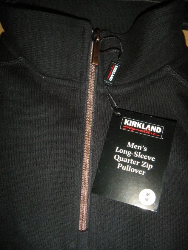 NWT Kirkland Signature Mens Sz XL 1/4 Zip Cotton Pullover Sweater 