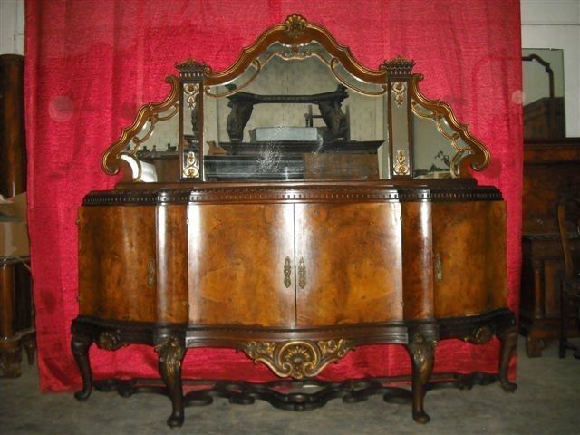   ITALIAN VALABREGA WALNUT DESIGNER ESTATE ANTIQUE SIDEBOARD 11IT110A