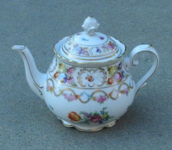 SCHUMANN TEAPOT DRESDEN FLOWERS  